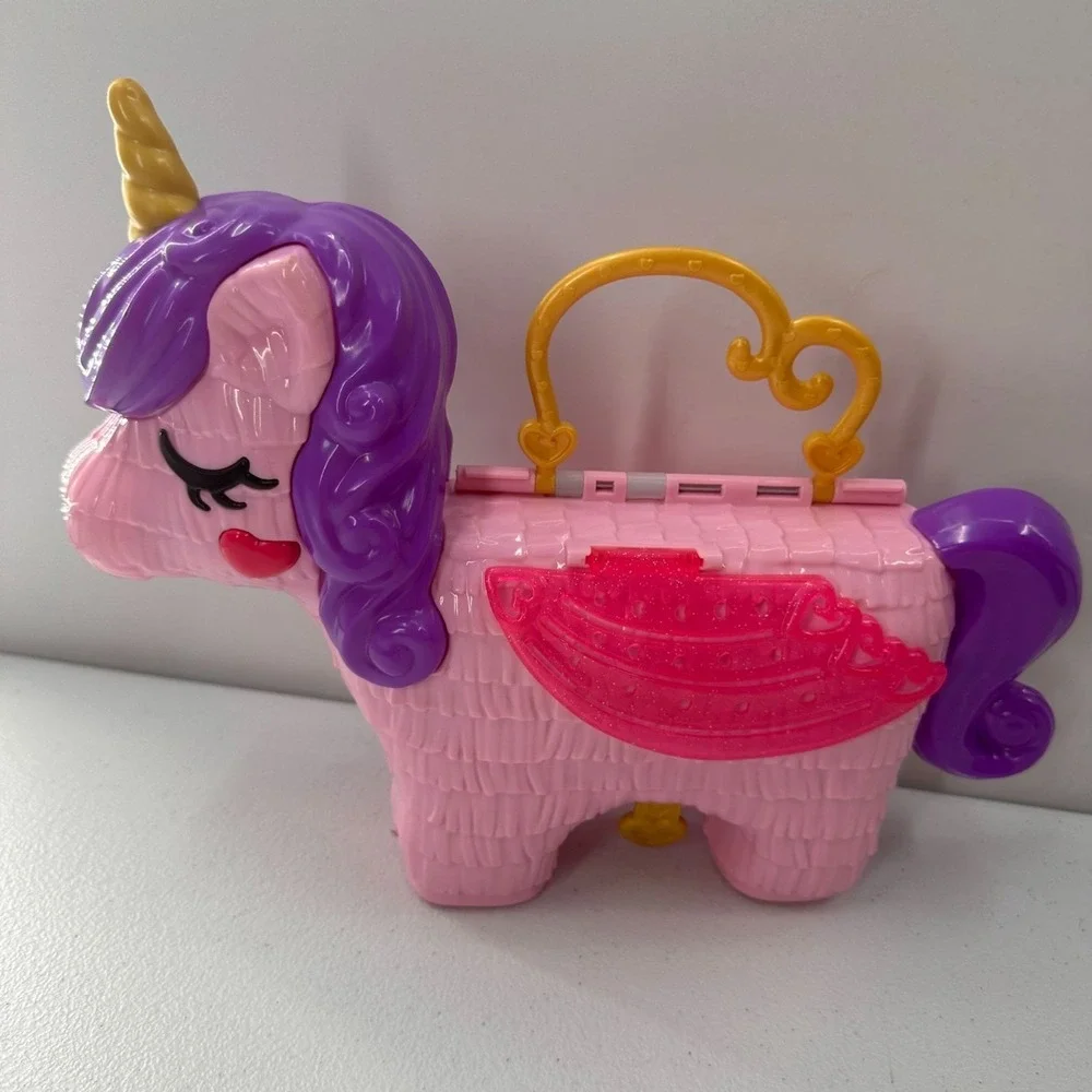 Mattel Polly Pocket Unicorn & Cat‎ Purse Playset Bundle Interactive Party Toys